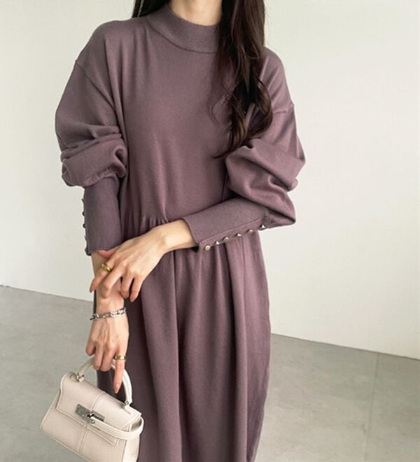 GeeRA（ジーラ）の「フィット＆フレアーニットワンピース（ニットワンピース）」｜詳細画像