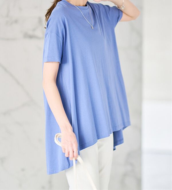 RANAN（ラナン）の「＜ＢＣ＞綿１００％ひんやりフレアーシルエットチュニック（カットソー）」｜詳細画像