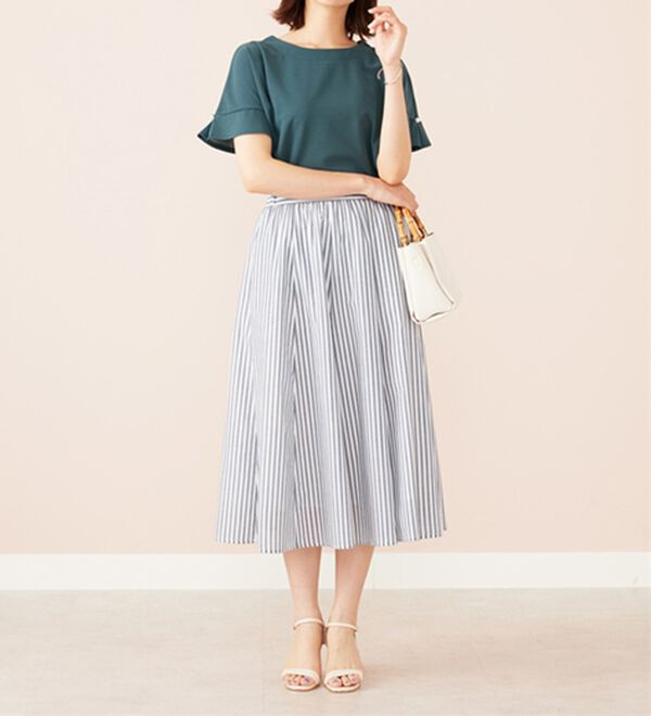 BELLUNA（ベルーナ）の「ジョーゼット素材袖パールブラウス（ブラウス）」｜詳細画像