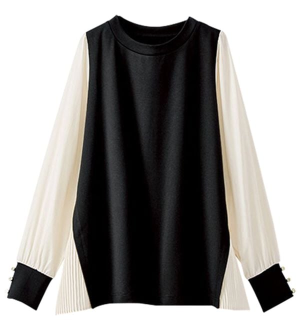 BELLUNA（ベルーナ）の「サイドプリーツ袖ボタン使いプルオーバー（カットソー）」｜詳細画像