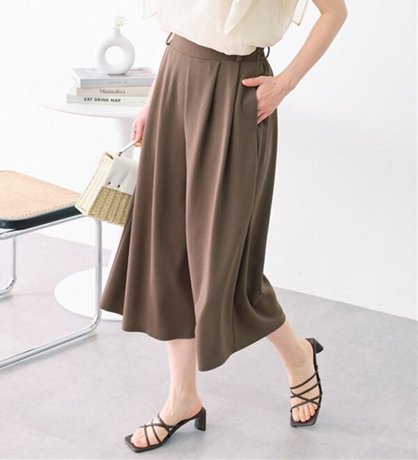 alotta（アロッタ）の「【４つの機能付】ひんやりドレープパンツ（ワイドパンツ・ガウチョ）」｜詳細画像