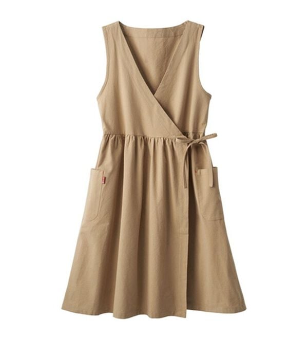 「そのままお出かけ！エプロンワンピース（エプロン）」｜ベージュ
