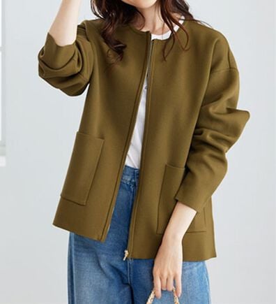 BELLUNA（ベルーナ）の「ジップ使いニットブルゾン（ブルゾン）」