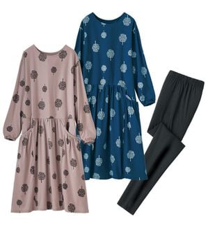 LAVIENNE（ラヴィエンヌ）の「【３点セット】大人可愛いゆったり北欧風ルームワンピ３点セット（パジャマ・ルームウェア）」｜3点セットA