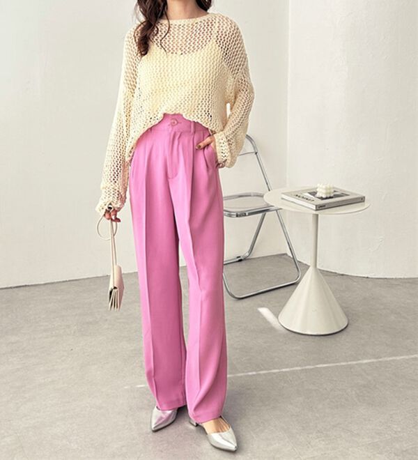 GeeRA（ジーラ）の「ハイウエストスラックスパンツ（ワイドパンツ・ガウチョ）」｜詳細画像