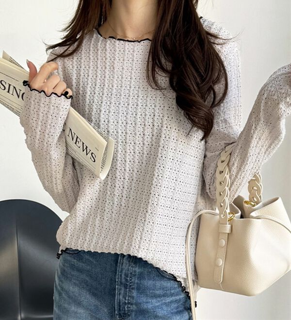 GeeRA（ジーラ）の「表面感配色メローカットソー（カットソー）」｜詳細画像