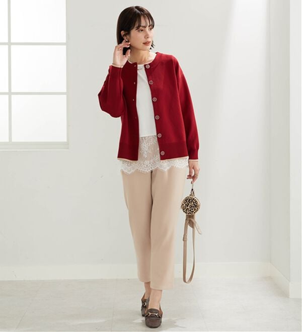 BELLUNA（ベルーナ）の「ジョーゼット裏スムーステーパードパンツ（テーパードパンツ）」｜詳細画像