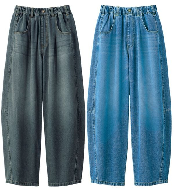 ルフラン（ルフラン）の「【２本組】丸みが可愛いデニムパンツ（フルレングスパンツ）」｜詳細画像