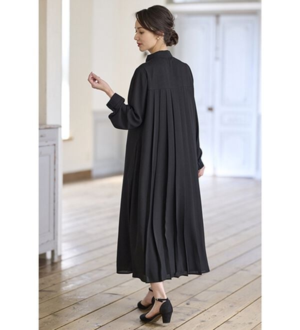 BELLUNA（ベルーナ）の「日本製素材！バックプリーツボウタイワンピース（ブラックフォーマル（喪服・礼服））」｜詳細画像