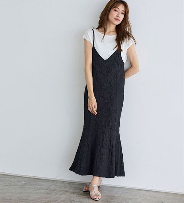 ふくれジャガードカットソーキャミワンピース - ベルーナ【公式】 