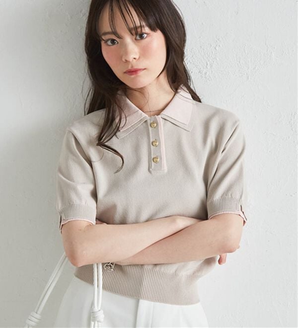 RANAN（ラナン）の「ダブルカラーポロニット（ニット・セーター）」｜詳細画像