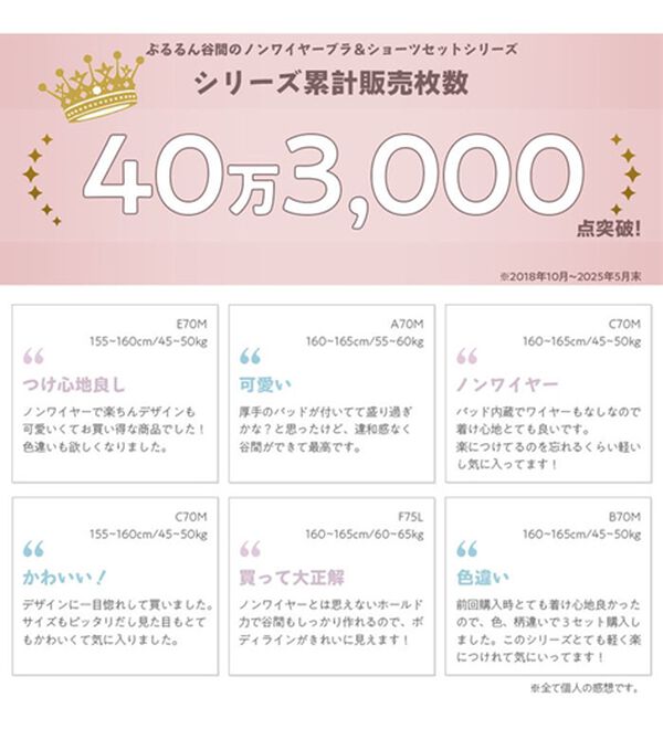 YU'NOW（ユナウ）の「ぷるるん谷間のノンワイヤーブラ＆ショーツ（ブラジャー＆ショーツセット）」｜詳細画像