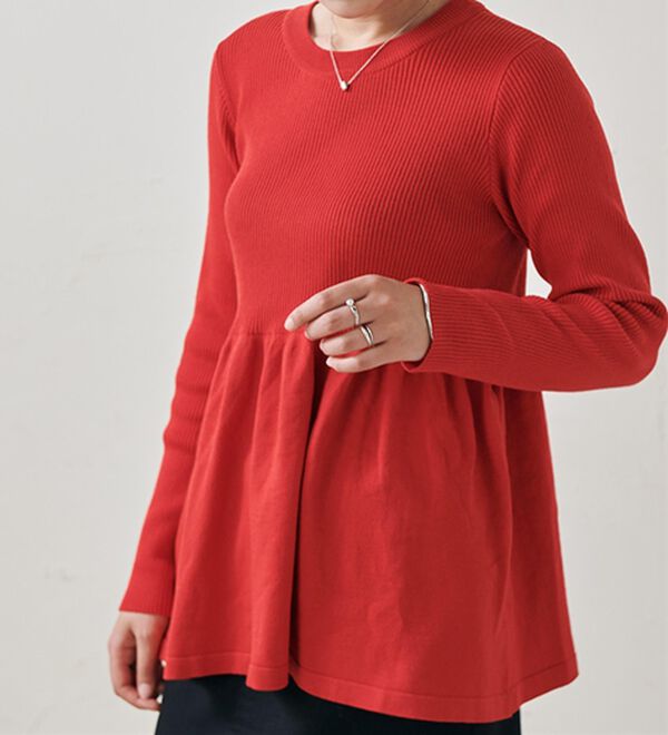 RANAN（ラナン）の「リブ切替ペプラムニット（ニット・セーター）」｜詳細画像