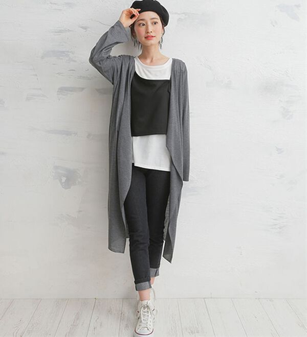 A HAPPY MARILYN（アハッピーマリリン）の「【Ｍ～８Ｌ】【ＵＶカット】長袖トッパーカーディガン（ニットカーディガン）」｜詳細画像