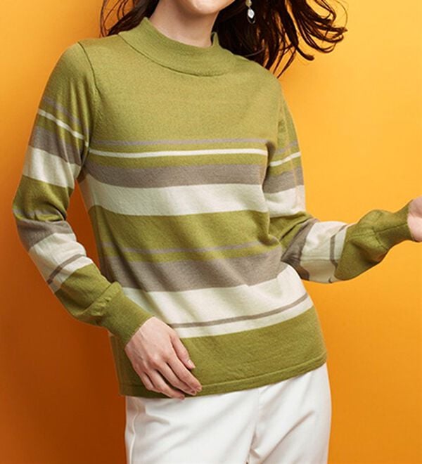 BELLUNA（ベルーナ）の「洗える！メリノウール１００％ハイネックセーター（ニット・セーター）」｜詳細画像