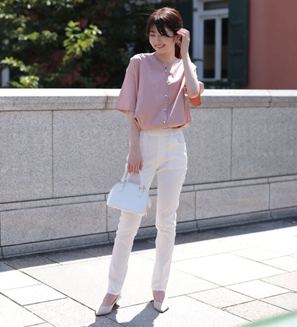 A HAPPY MARILYN（アハッピーマリリン）の「【Ｍ～８Ｌ】【選べる丈】のび～る ストレッチ ツイル 魔法の 美脚レギンスパンツ（スリム・スキニーパンツ）」｜詳細画像