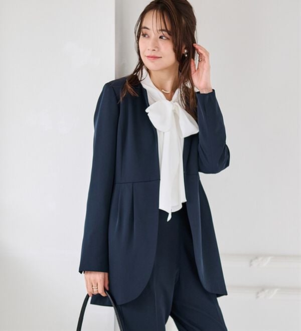 RANAN（ラナン）の「＜２点セット＞ラウンドヘムジャケットセットアップ（パンツスーツ）」｜詳細画像