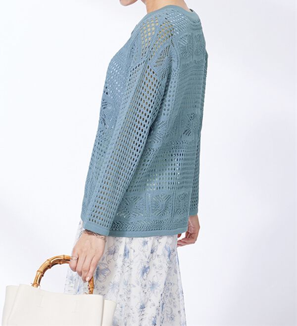 BELLUNA（ベルーナ）の「透かし編ニットカーディガン（ニットカーディガン）」｜詳細画像