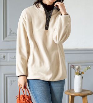 ルフラン（ルフラン）の「ボタン使いのフリースプルオーバー（カットソー）」｜詳細画像