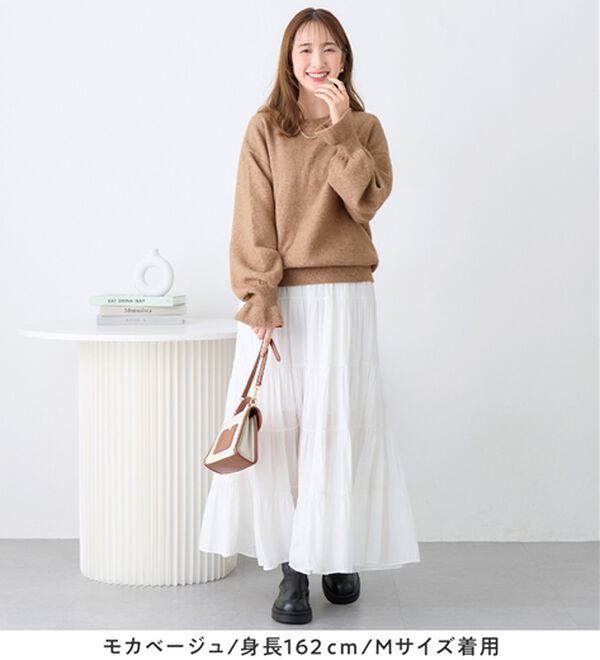 alotta（アロッタ）の「洗える！ふんわりタッチキャンディースリーブゆるニット（ニット・セーター）」｜詳細画像