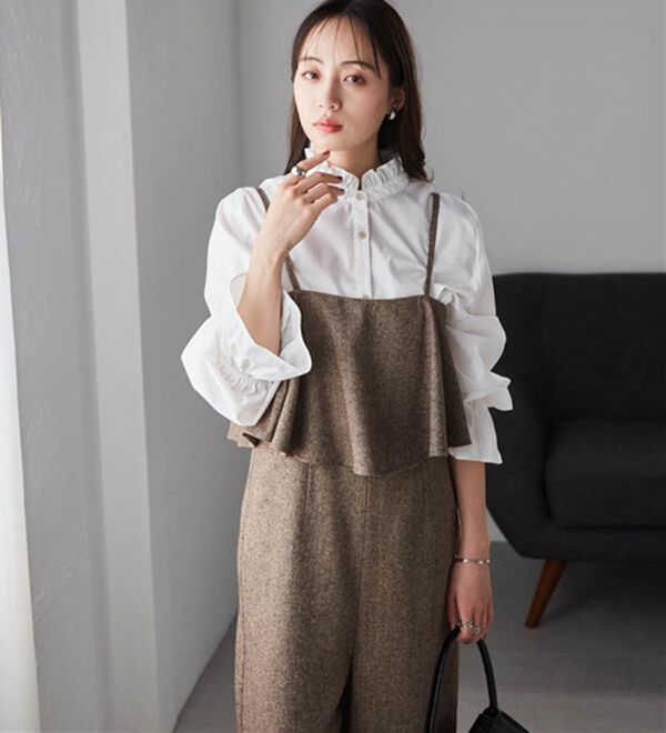 RANAN（ラナン）の「ツイードフリルサロペット（オールインワン）」｜詳細画像