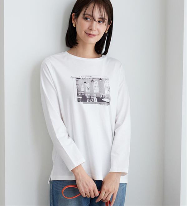 BELLUNA（ベルーナ）の「【着回しのミカタ！】綿100％大人顔サマ見えプリントロンT（カットソー）」｜詳細画像