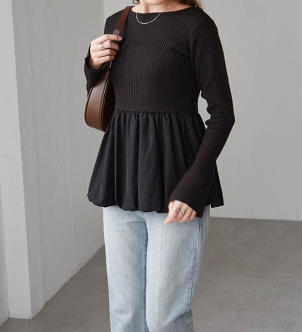 RANAN（ラナン）の「裾バルーンドッキングリブニット（ニット・セーター）」｜詳細画像