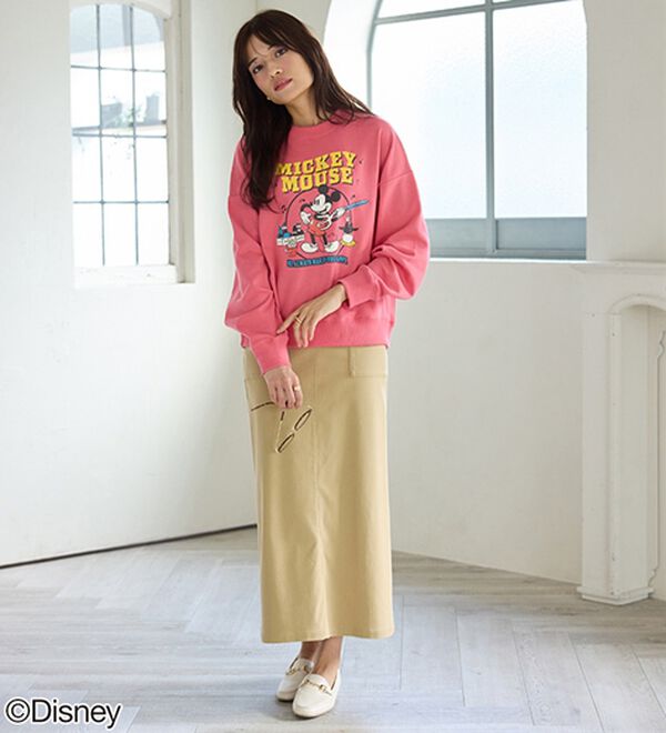 BELLUNA（ベルーナ）の「＜Ｄｉｓｎｅｙ＞【ミッキー】プリント裏毛ゆったりトレーナー（トレーナー・スウェット）」｜詳細画像