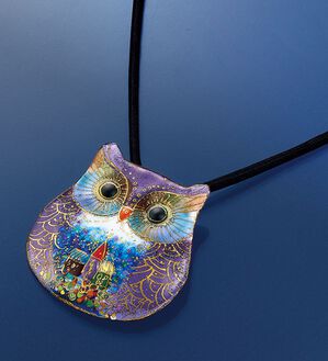 BELLUNA（ベルーナ）の「七宝焼きフクロウペンダント（ネックレス・ペンダント）」｜詳細画像