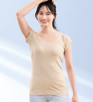 LAVIENNE（ラヴィエンヌ）の「＜さらりラボ＞脇汗ガード綿混２倍涼しいインナー（フレンチ）（肌着・インナーウェア）」｜詳細画像