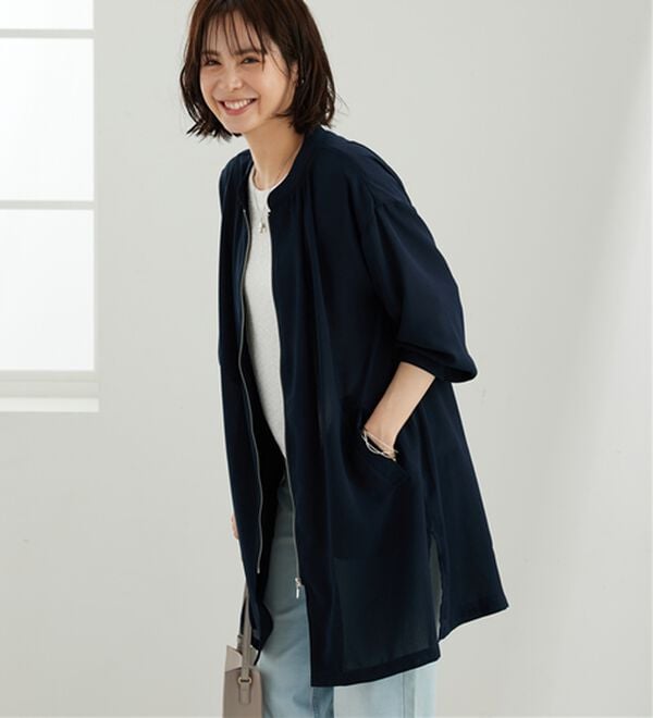 BELLUNA（ベルーナ）の「とろみ素材イージーケアロング丈ジャケット（その他ジャケット）」｜詳細画像