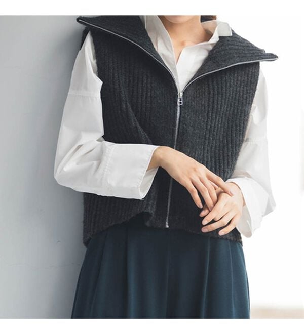 RANAN（ラナン）の「ファスナー付ニットベスト（ベスト）」｜詳細画像