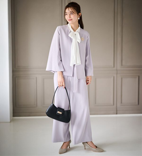 RANAN（ラナン）の「【２点セット】防しわ！洗える！ケープライクジャケットセットアップ（パンツスーツ）」｜詳細画像