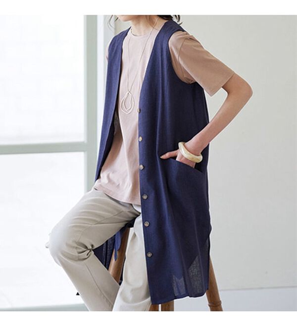 BELLUNA（ベルーナ）の「【ポケット付】綿１００％抗菌防臭汗ジミ対策プルオーバー（Tシャツ）」｜詳細画像