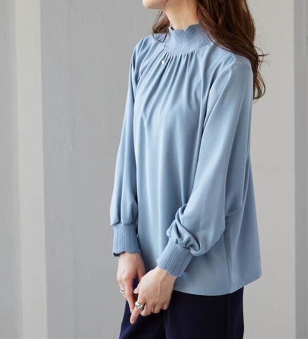 RANAN（ラナン）の「スカラップリブニット使いブラウス（ブラウス）」｜詳細画像