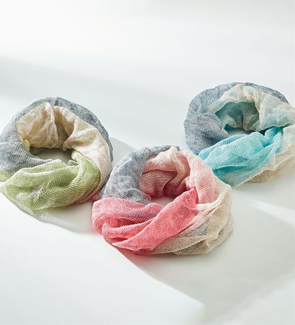 ルフラン（ルフラン）の「洗えるリネンシルク３色スヌード（ストール・スカーフ・マフラー）」｜詳細画像