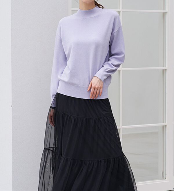 RANAN（ラナン）の「もちもちベーシックニット（Vネック・ハイネック）（ニット・セーター）」｜詳細画像