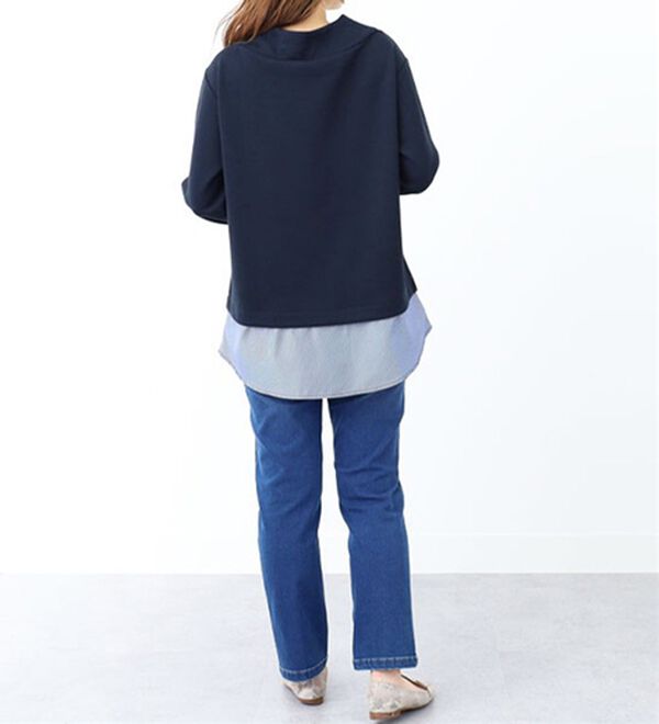 BELLUNA（ベルーナ）の「ワイドネックデザインシャツ切替チュニック（チュニック）」｜詳細画像