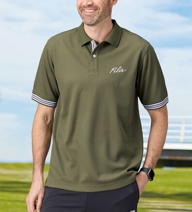 「＜フィラ＞キシリトール加工ワッフルデザインポロ（メンズポロシャツ）」