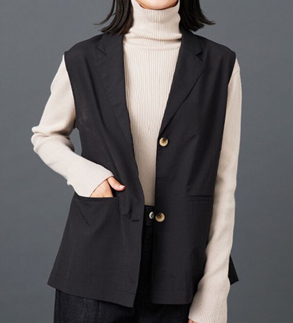 BELLUNA（ベルーナ）の「シアー素材ポケット付テーラードジレ（ジレ）」｜詳細画像