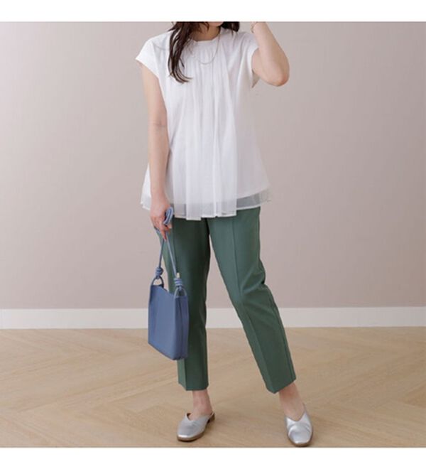 BELLUNA（ベルーナ）の「リブ使いチュール重ねブラウス（ブラウス）」｜詳細画像