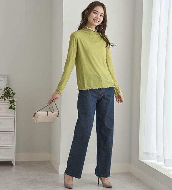 BELLUNA（ベルーナ）の「《重ねて楽しむ！》シアー素材ボトルネックプルオーバー（カットソー）」｜詳細画像