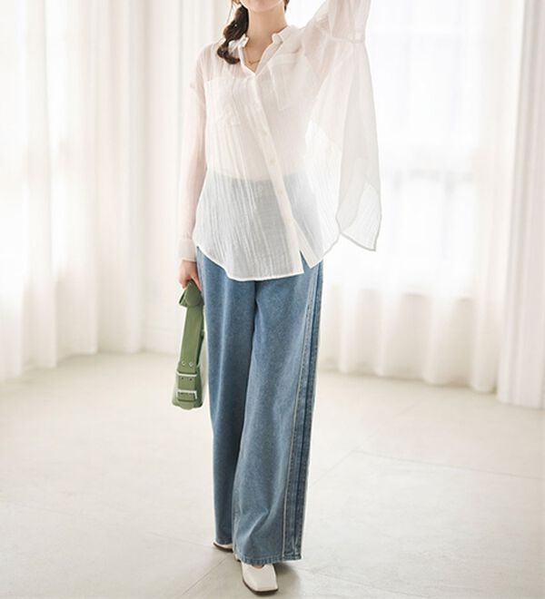 RANAN（ラナン）の「バックスリットシアーシャツ（シャツ）」｜詳細画像