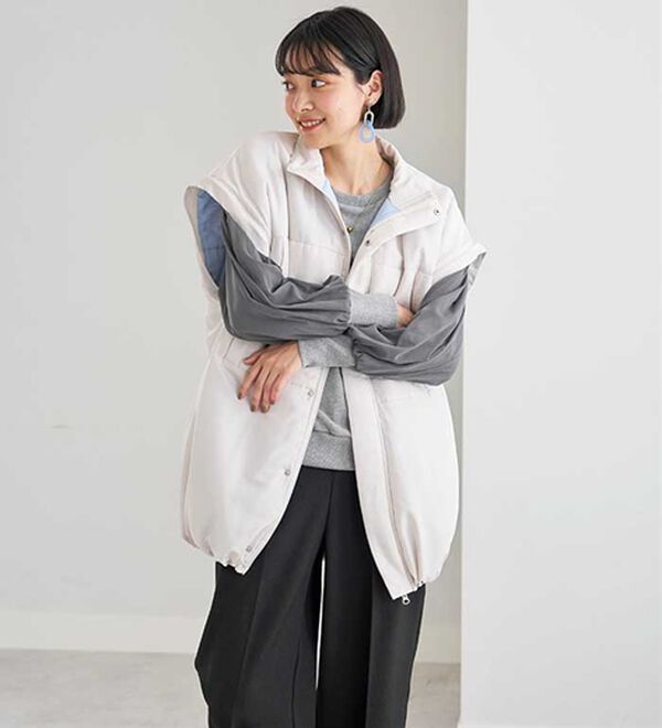 BELLUNA（ベルーナ）の「ベストにもなる！はっ水ヤク混中わたビッグコート（ハーフコート）」｜詳細画像