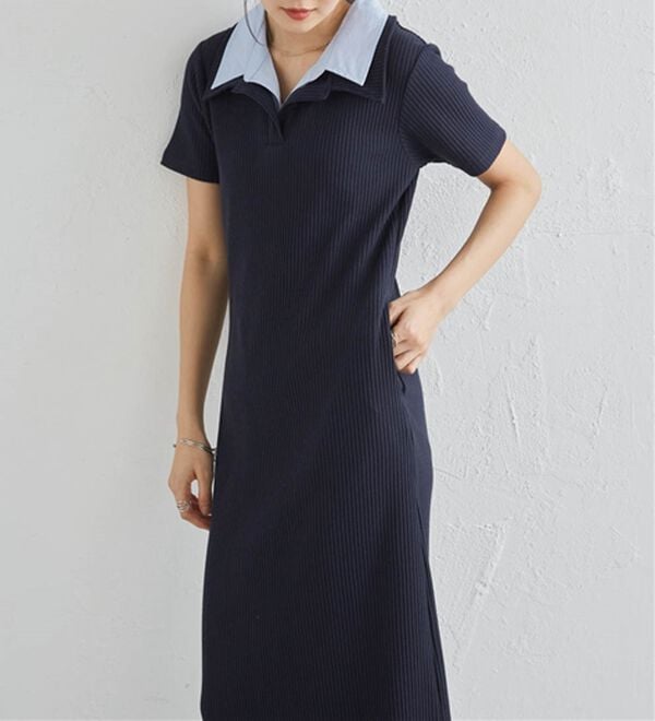 RANAN（ラナン）の「ダブルカラーリブワンピース（カットソーワンピース）」｜詳細画像