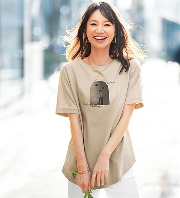 BELLUNA（ベルーナ）の「ヒンヤリ！着映えプリントプルオーバー（カットソー）」｜詳細画像