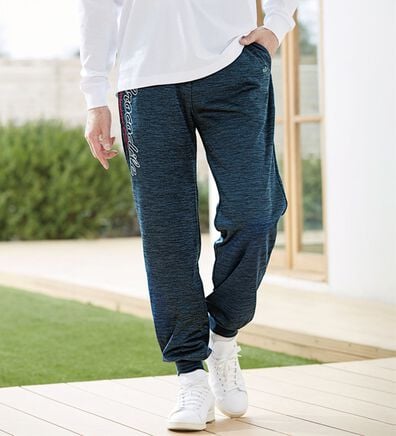 「＜クロコダイル＞スポーティデザイン杢調パンツ（メンズフルレングスパンツ）」