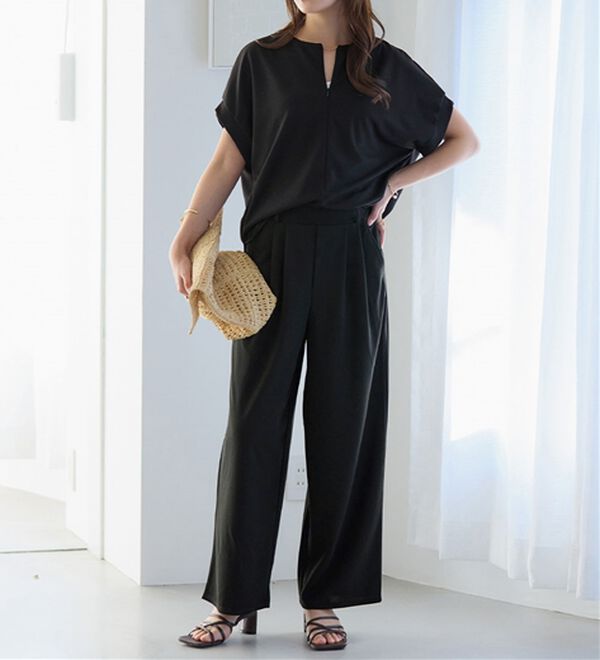 alotta（アロッタ）の「ジップ使いセットアップ（ブラウススーツ）」｜詳細画像