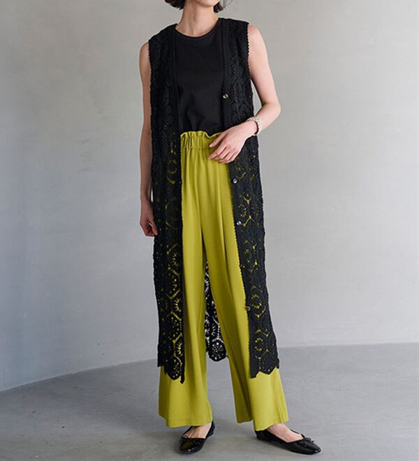 RANAN（ラナン）の「ひんやり！リラックスタックワイドパンツ（ワイドパンツ・ガウチョ）」｜詳細画像