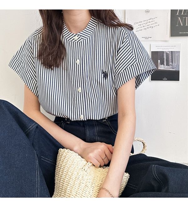 GeeRA（ジーラ）の「【ＵＳ．ＰＯＬＯ．ＡＳＳＮ】フレンチスリーブシャツ（シャツ）」｜詳細画像